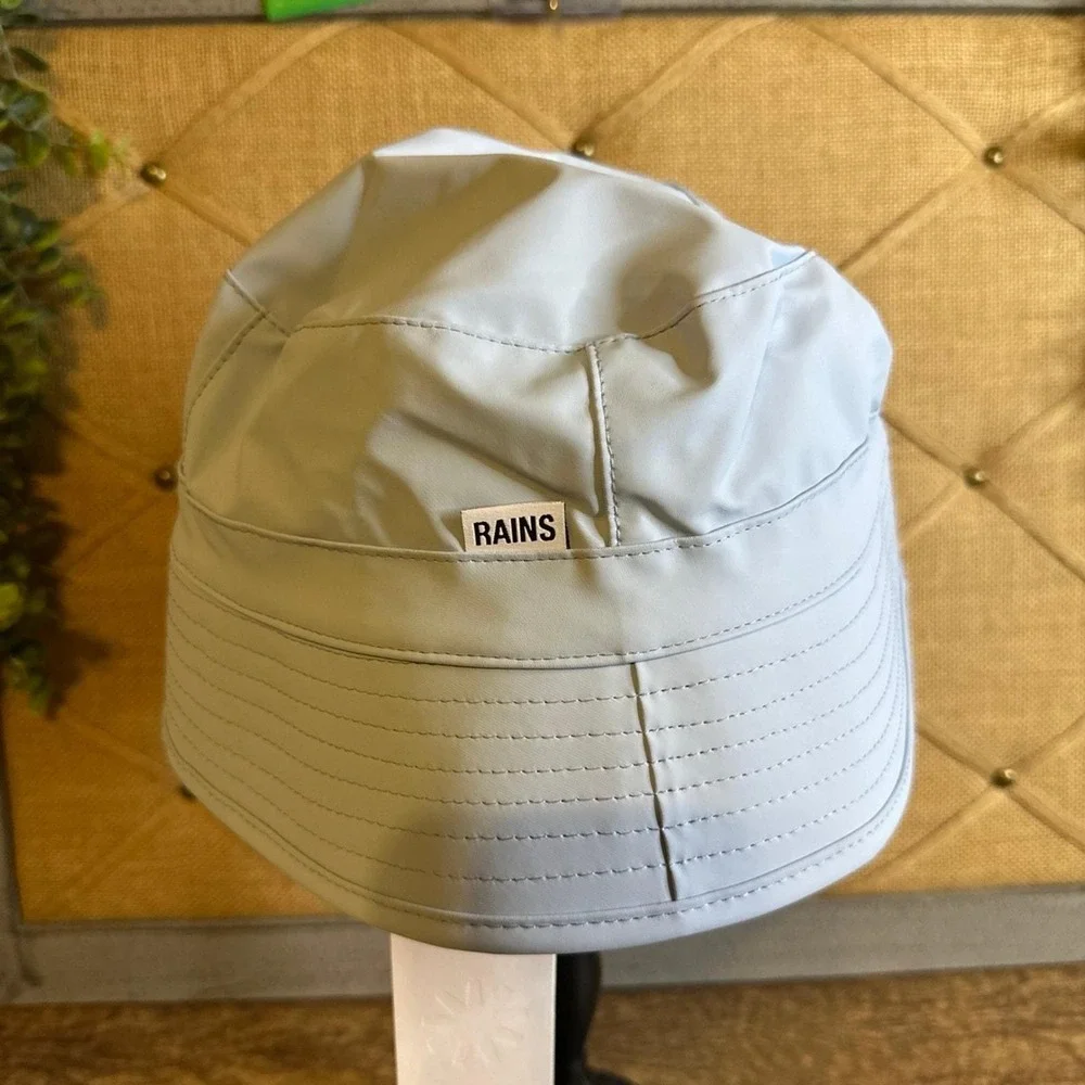 NWT Rains Sky Blue Bucket Hat Waterproof Rain Sun Unisex Size XS-Med - Rains